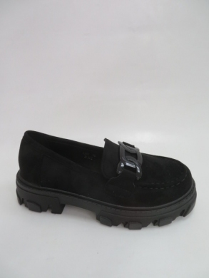Mokasyny damskie na koturnie (36-41) G357  BLACK