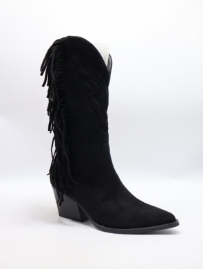 Kozaki damskie na obcasie (36-41) 1135 BLACK