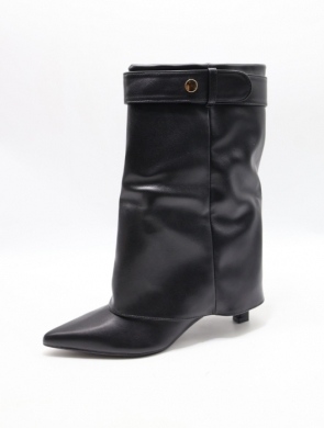 Kozaki damskie na szpilce (36-41) 77-643 BLACK
