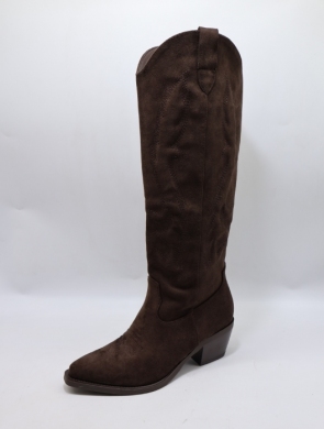 Kozaki damskie na obcasie (36-41) 7688A BROWN