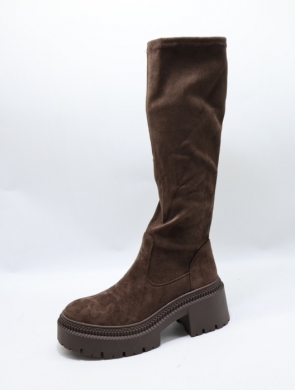 Kozaki damskie ocieplane na obcasie (36-41) 9671A-1 BROWN