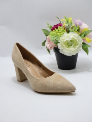 Czółenki damskie na obcasie (36-41) XYH-23909-3KHAKI