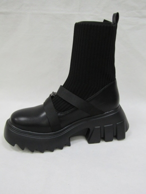 Kozaki damskie na płaskim (36-41) JJ38 BLACK