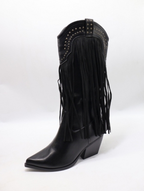 Kozaki damskie na obcasie (36-41) 5298 BLACK