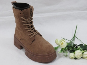 Botki damskie ocieplane na koturnie (36-41) VL191 KHAKI
