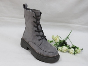 Botki damskie ocieplane na koturnie (36-41) JJ11  GREY