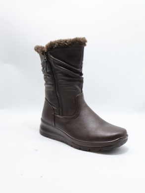Kozaki damskie ocieplane na płaskim (36-42) 57625-2 BROWN