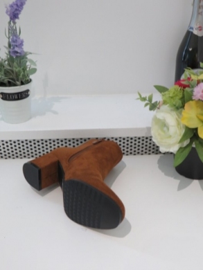 Botki damskie na obcasie (36-41) 2774 BROWN