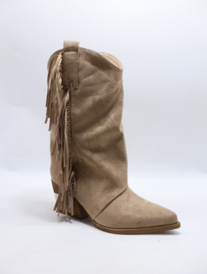 Kozaki damskie ocieplane na obcasie (36-41) RQ551 KHAKI