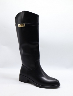 Kozaki damskie na płaskim (36-41) 68330 BLACK