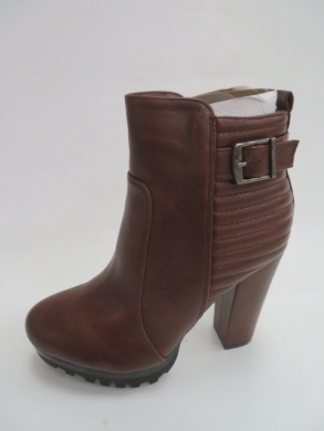 Botki damskie jesienne na obcasie (36-41) 676 BROWN