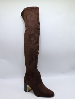 Kozaki damskie na obcasie (36-41) 1623 BROWN