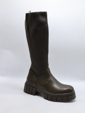 Kozaki damskie na płaskim (36-41) RQ438 GREEN