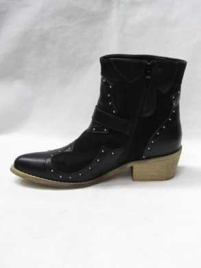 Botki damskie ocieplane na płaskim (36-41) 88113 BLACK