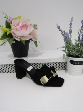 Klapki damskie na obcasie (36-41) 8734 BLACK
