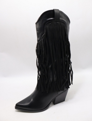Kozaki damskie na obcasie (36-41) 9257 BLACK
