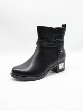 Botki damskie ocieplane na obcasie (36-41) 2870-1 BLACK