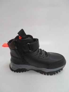 Botki chłopięce ocieplane (26-31) F837 BLACK/ORANGE