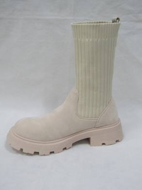 Kozaki damskie na płaskim (36-41) VL180 BEIGE
