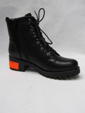 Botki damskie ocieplane na płaskim (36-41) H2070B BLACK