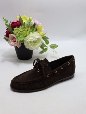 Mokasyny damskie na płaskim (36-41) 68-408 BROWN