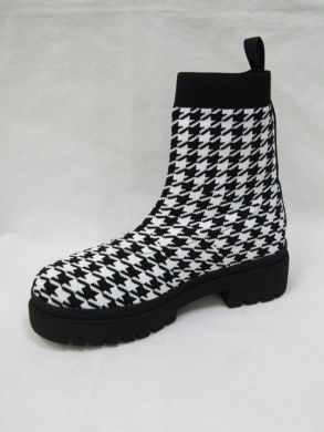 Kozaki damskie na płaskim (36-41) NS271 BLACK/WH