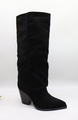 Kozaki damskie ocieplane na obcasie (36-41) 2961 BLACK