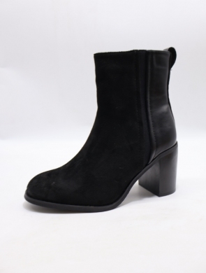 Botki damskie ocieplane na obcasie (36-41) C857 BLACK