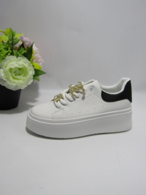 Buty sportowe damskie na płaskim (36-41) YH-38 BLACK/WHITE