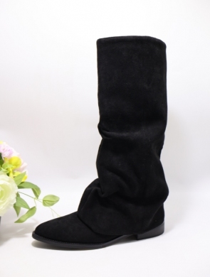 Kozaki damskie na płaskim (36-41) LA3129 BLACK