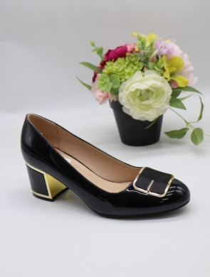 Czółenki damskie na obcasie (36-41) 7533 BLACK