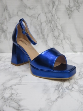 Sandały damskie na obcasie (36-41) KK54 NAVY lakier