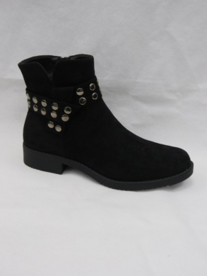 Botki damskie ocieplane na płaskim (36-41) 122002 BLACK