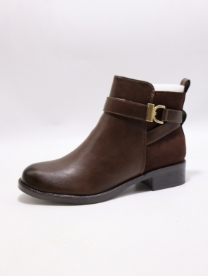 Botki damskie ocieplane na obcasie (36-41) RD-01 BROWN