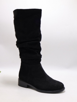 Kozaki damskie ocieplane na płaskim (36-41) WZ116 BLACK