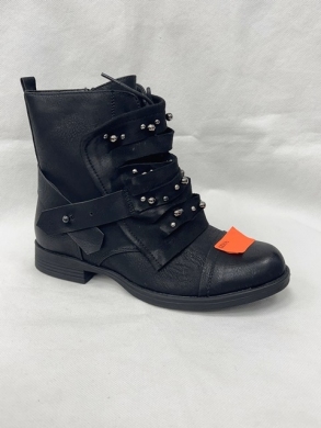 Botki damskie ocieplane na płaskim (36-41) SM313 BLACK