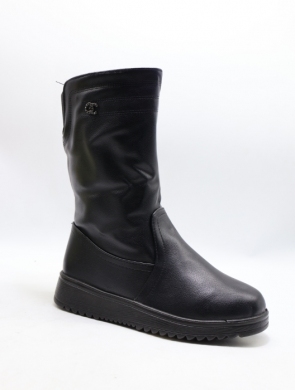 Kozaki damskie ocieplane na płaskim (36-42) W120 BLACK