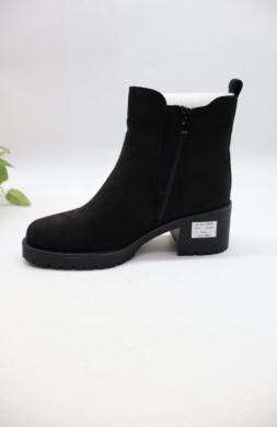 Botki damskie ocieplane na obcasie (36-41) 6506 BLACK