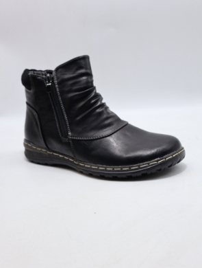 Botki damskie ocieplane na płaskim (37-42) 9676-1 BLACK