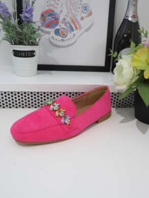 Mokasyny damskie na płaskim (36-41) 7139 FUCHSIA