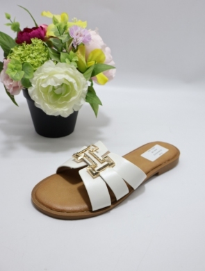Klapki damskie na płaskim (36-41) SU066 WHITE