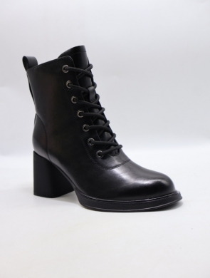 Botki damskie ocieplane na obcasie (36-41) B-109 BLACK-SKO