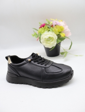 Buty sportowe damskie na płaskim (36-41) BK615 BLACK