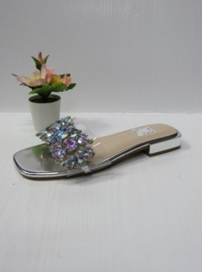 Klapki damskie na płaskim (36-41) BY006 SILVER