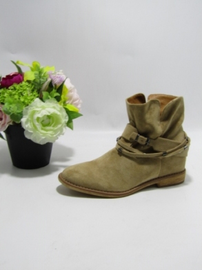 Botki damskie na płaskim (36-41) A3705-63 KHAKI