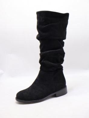 Kozaki damskie ocieplane na płaskim (36-41) WZ116 BLACK
