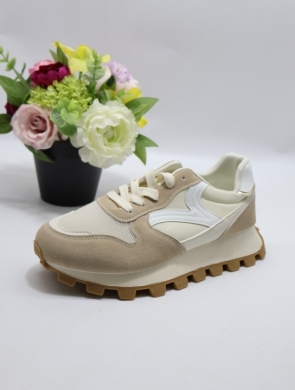 Buty sportowe damskie na płaskim (36-41) 23088 BEIGE