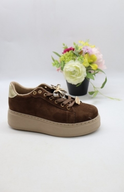 Buty sportowe damskie na płaskim (36-41) EV-551 BROWN