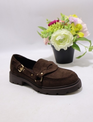 Mokasyny damskie na płaskim (36-41) 77-649 BROWN