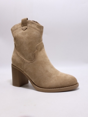 Botki damskie ocieplane na obcasie (36-41) XQ119 KHAKI